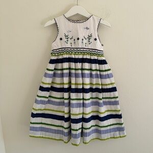 Kids Sarah Louise England Embroidered and Smocked Dress 4T